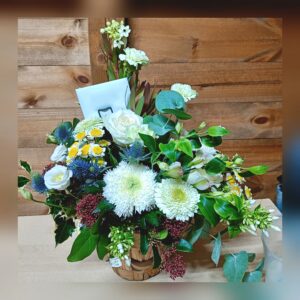 White and Green Asymmetrical Basket