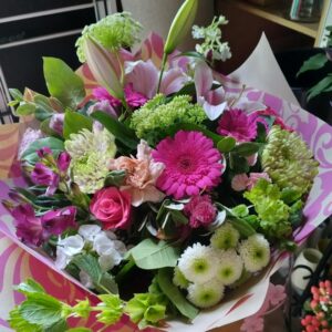 Pink and White hand tied