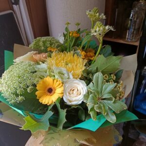 Yellow and Green Hand tied