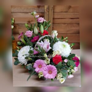 Pink and Green Asymmetrical Basket